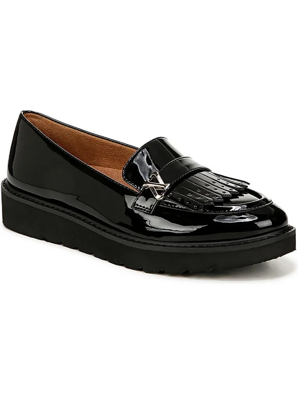 Expert Womens Patent Slip-On Loafers Tassel Driving Shoe Look 