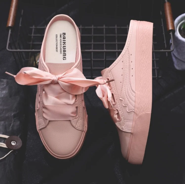 Factory Price No Heel Ribbon White Shoes Women All-Match Sneakers Ivy League - Inspired Derby Look Factory Price No Heel Ribbon White Shoes Women All-Match Sneakers Ivy League - Inspired Derby Look