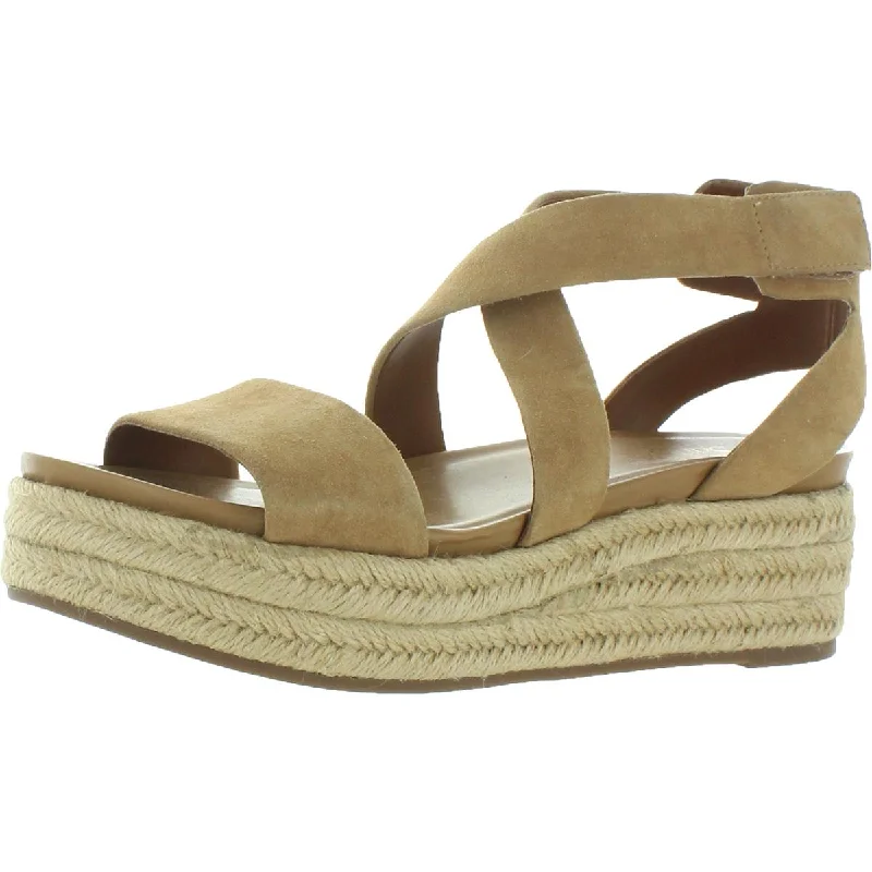 Franco Sarto Womens Tabatha Suede Sandals Espadrilles Single - Buckle Monk Look  