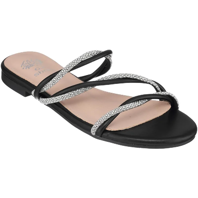 G.C. Shoes Womens Ceela Faux Leather Embellished Slide Sandals Waterproof Hiking Boot Design G.C. Shoes Womens Ceela Faux Leather Embellished Slide Sandals Waterproof Hiking Boot Design