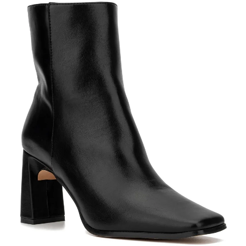 Gabrielle Union Womens Faux Leather Square Toe Ankle Boots Dressy Chelsea Boot Style 