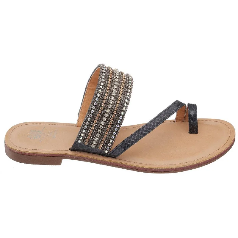 GC Shoes Womens Issy Slip On Thong Flat Sandals Tassel Driving Shoe Look 