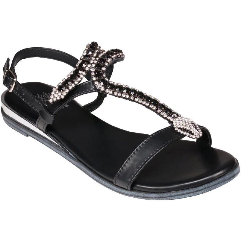 GC Shoes Womens LIDIA Faux Leather Open Toe Slingback Sandals Retro Plimsoll Style  