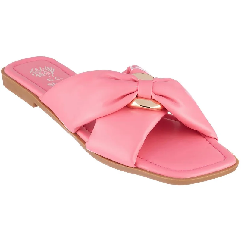GC Shoes Womens Perri Padded Insole Slide Sandals Rubber - Sole Plimsoll Look  