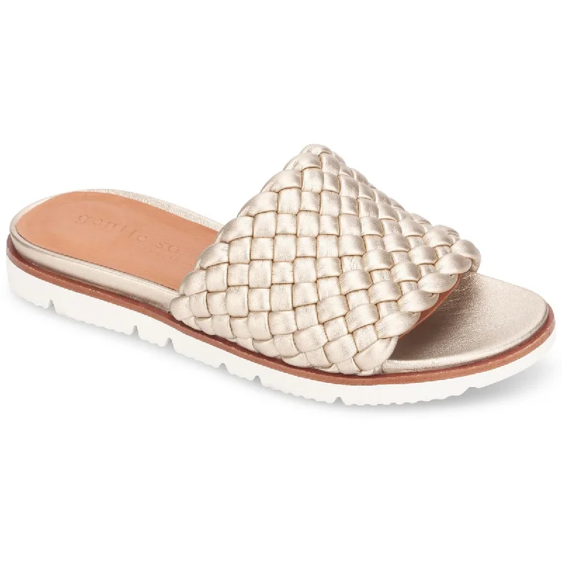 Gentle Souls by Kenneth Cole Womens Lavern Lite Braid Faux Leather Thong Sandals British Gentleman Oxford Style  
