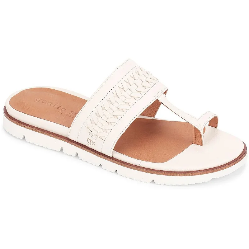 Gentle Souls by Kenneth Cole Womens Lavern Lite Leather Braided Thong Sandals Mod Oxford Design  
