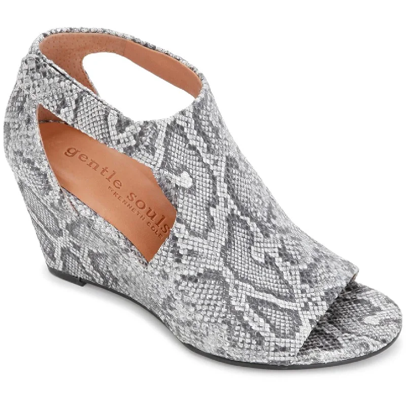 Gentle Souls by Kenneth Cole Womens Lunette 75 Hooded Leather Wedges Victorian - Era Boot Style  