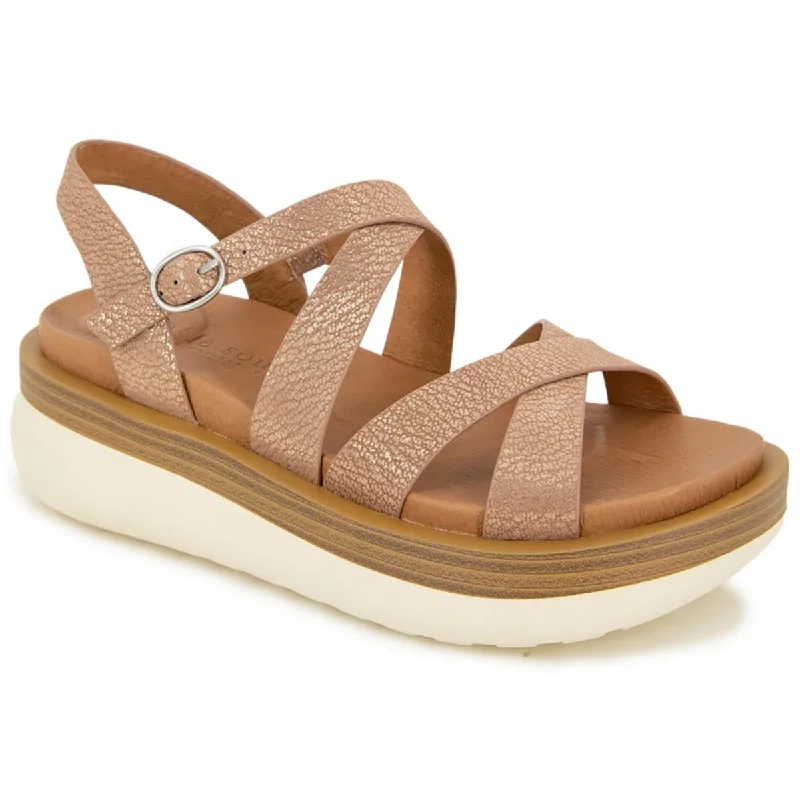 Gentle Souls by Kenneth Cole Womens REBHA Comfort Insole Wedge Sandals Edwardian Shoe Look  