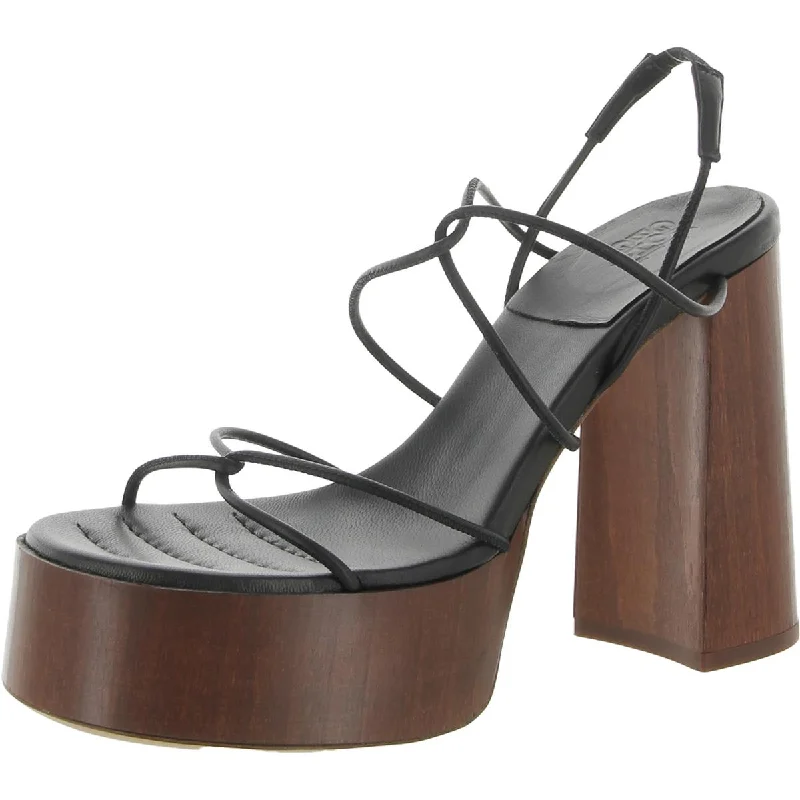 GIA/RHW Womens Rosie 28 Leather Strappy Platform Sandals Ivy League Loafer Look 