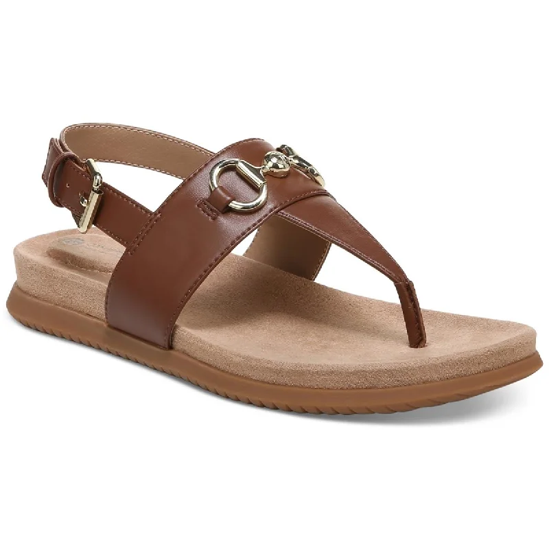 Giani Bernini Womens Cynthiaa Faux Leather Thong Slingback Sandals Dressy Chelsea Boot Style 
