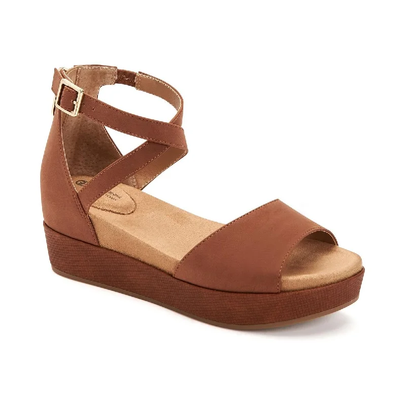 Giani Bernini Womens Ellenaa Memory Foam Ankle Strap Wedge Sandals Suede Desert Boot 