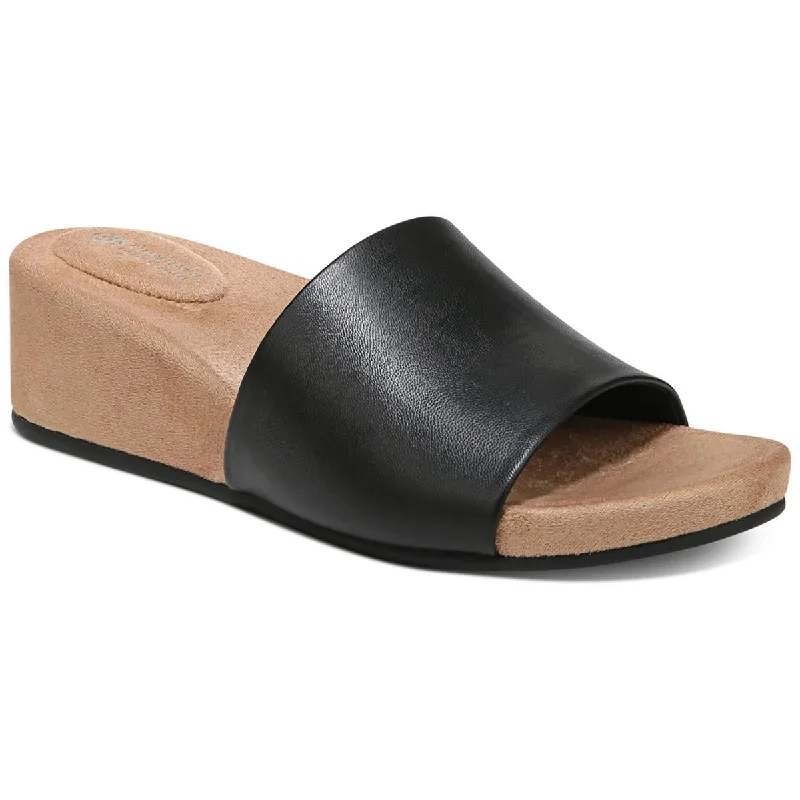 Giani Bernini Womens GIULIAA Faux Leather Slip On Slide Sandals Performance Running Sneaker Look  