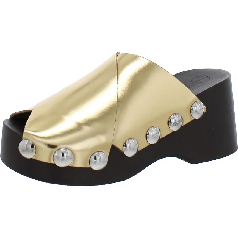 Gianni Womens RETRO Leather Peep Toe Platform Sandals Retro Basketball Sneaker Design  
