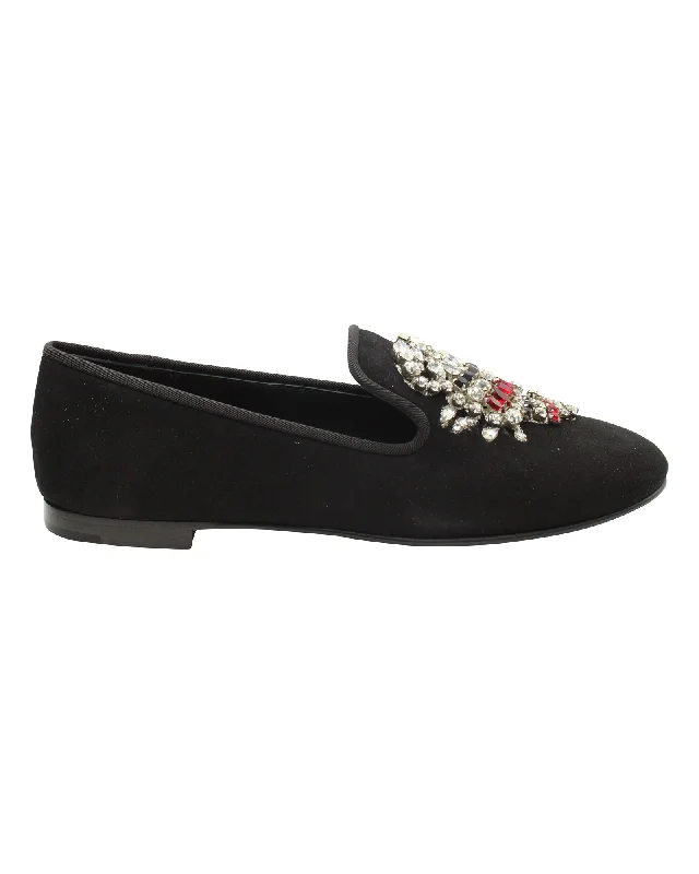 Giuseppe Zanotti Embellished Scorpion Loafers in Black Suede Blue Coast Loafer Aesthetic 