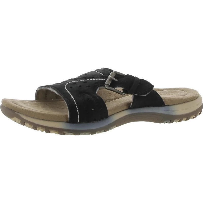 Globalwin Womens Buckle Cut-Out Slide Sandals Lightweight Tennis Sneaker Look  