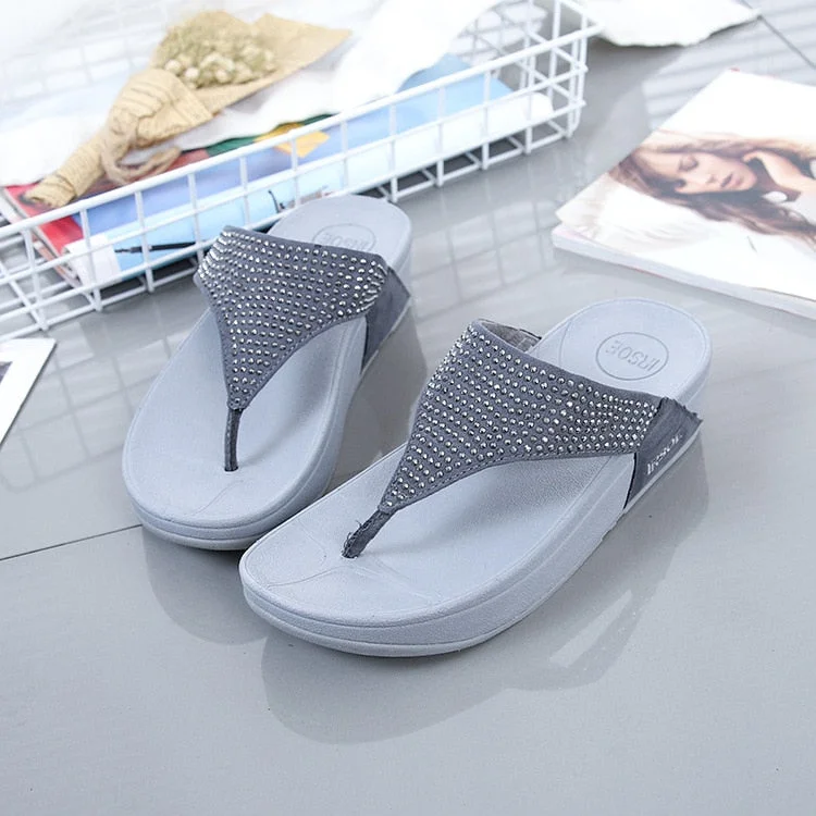 Gray Leisure Style Solid Pattern Flat Flip-Flop Slippers for Women Tech - Inspired Sneaker Look  