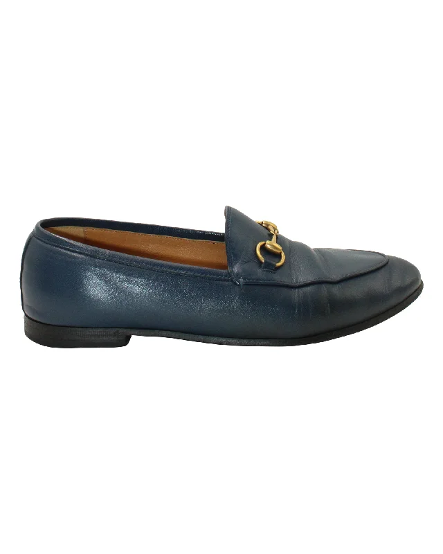 Gucci Horsebit Loafers in Navy Blue Leather Skateboarding Sneaker Style  