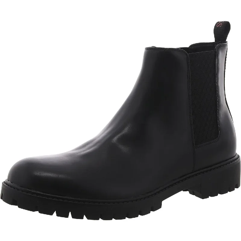 Guess Womens Dolaz Faux Leather Lugged Sole Chelsea Boots Business Monk Strap Style  