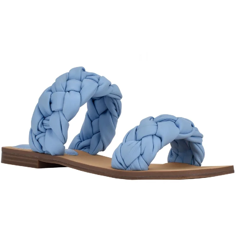 Guess Womens Raign Faux Leather Flat Slide Sandals British Gentleman Oxford Style  