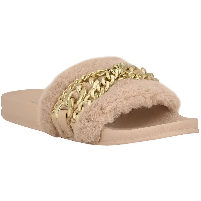 Guess Womens Salema Slip On Dressy Slide Sandals Mod Oxford Design  