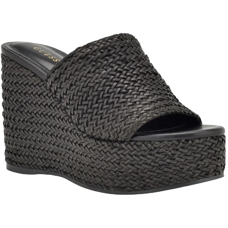 Guess Womens Yenisa Woven Slip On Mule Sandals Bespoke Shoe Aesthetic 