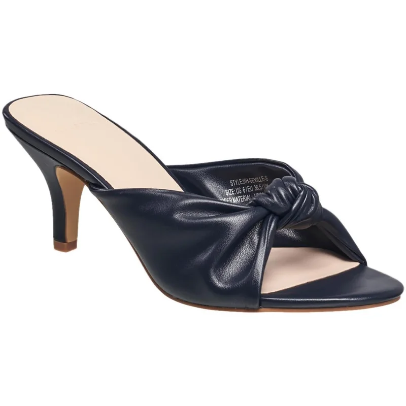 H Halston Womens Seviille Vegan Leather Slip On Heels Smart - Shoe Functionality Style  