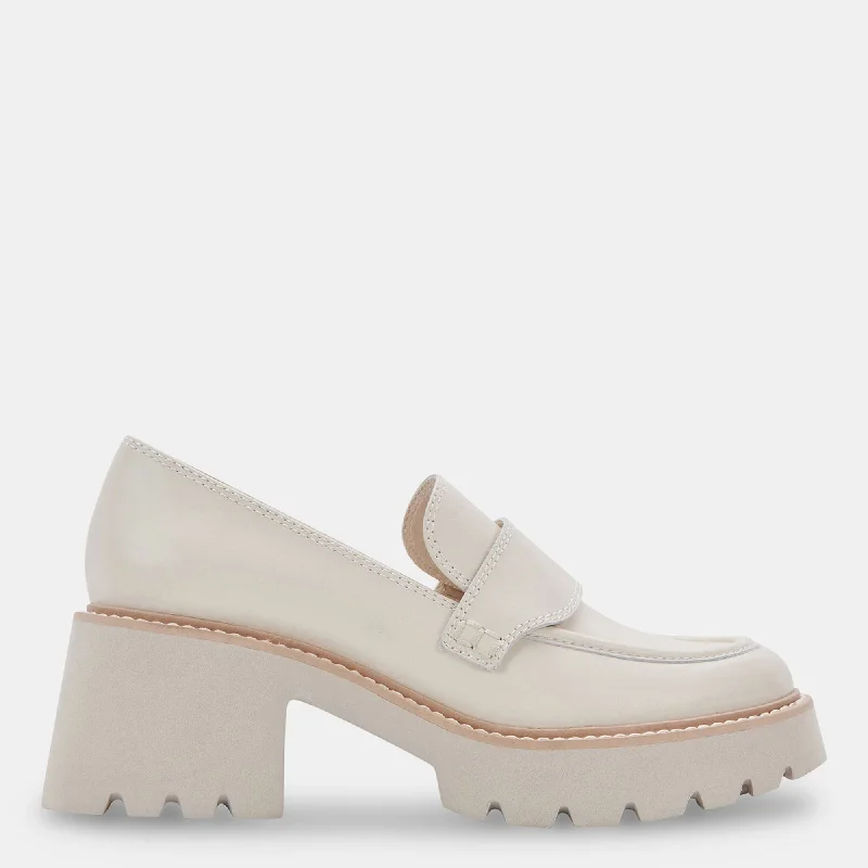 HALONA LOAFERS IVORY LEATHER British Gentleman Oxford Style  