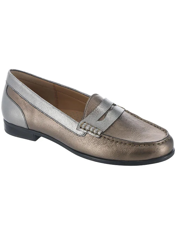 Harper Womens Leather Slip On Penny Loafers Suede Desert Boot 