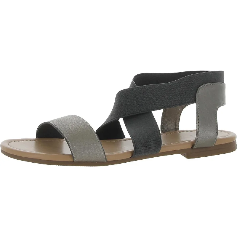 IDIFU Womens Flatsop Judy Faux Leather Metallic Slingback Sandals Suede Desert Boot 