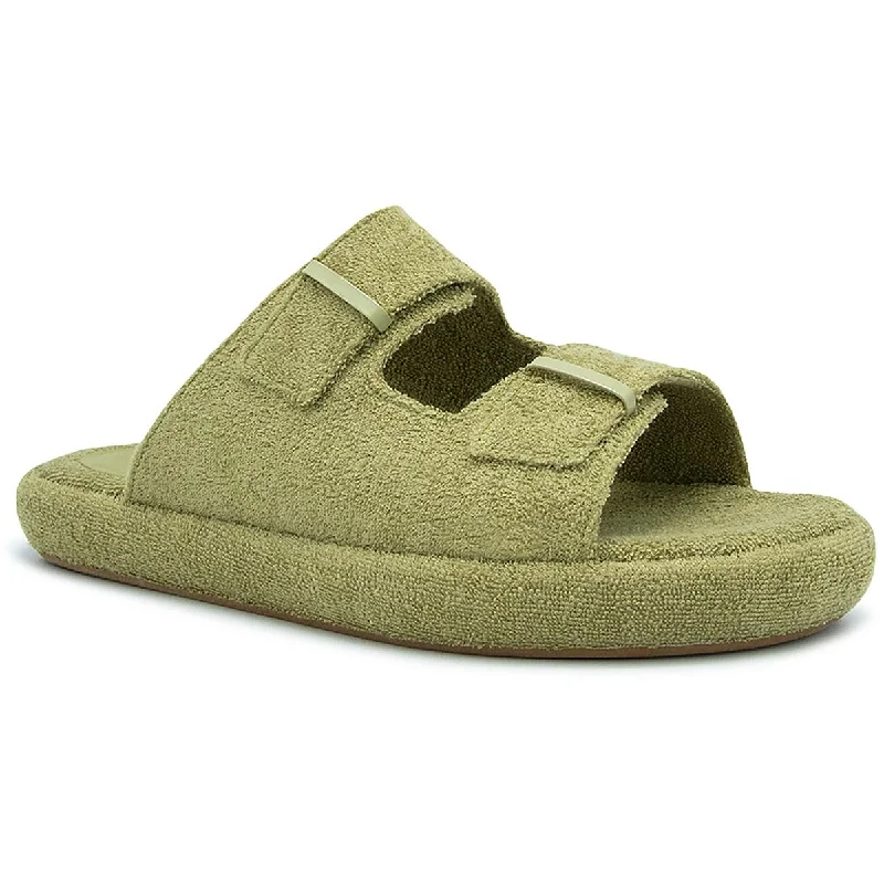 Ilio Smeraldo Womens Frankie 2 Terry Cloth Flat Slide Sandals Aesthetic  