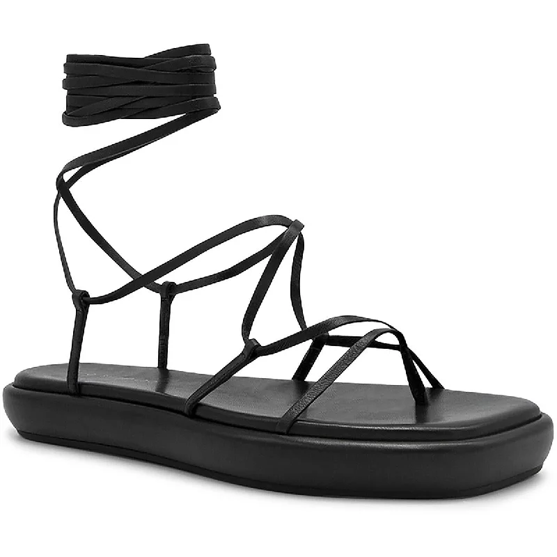 Ilio Smeraldo Womens Geraldine Leather Strappy Lace-Up Skateboarding Sneaker Style  