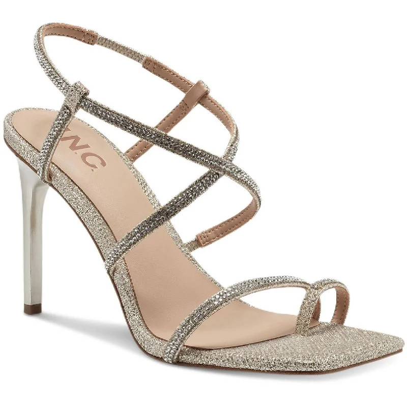INC Womens Arti Strappy Open Toe Heels Leather Driving Shoe Style  