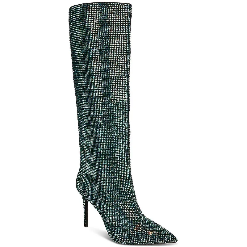 INC Womens HAVANNAH 2 Faux Leather Stiletto Knee-High Boots Elastic - Sided Chelsea Look  