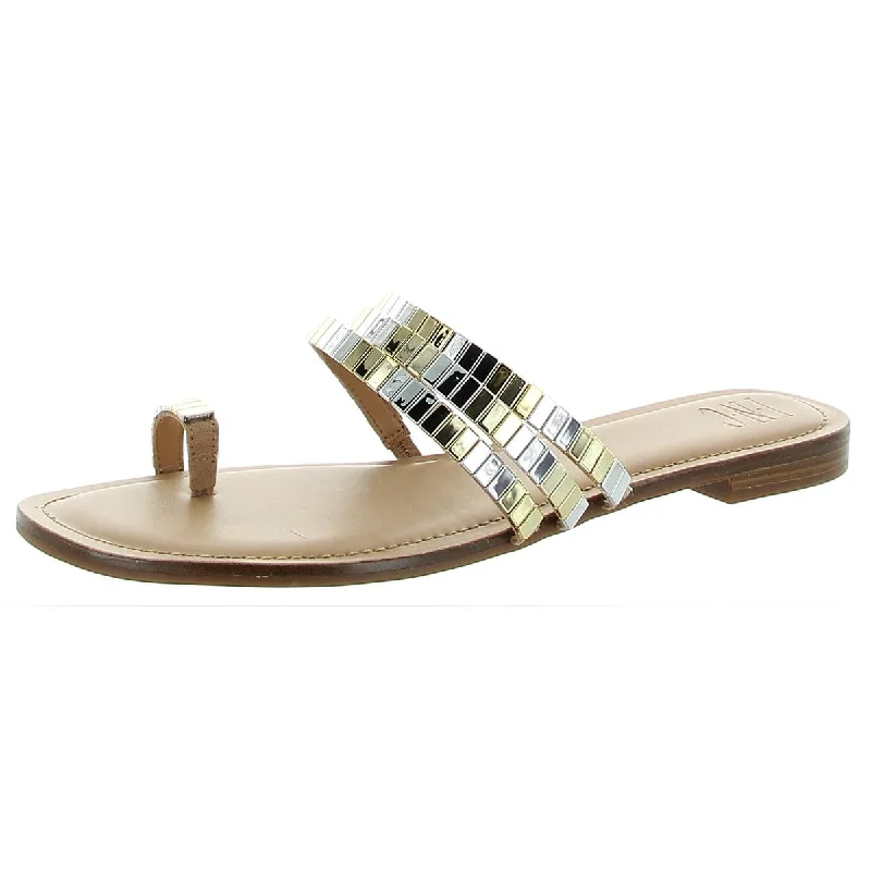 INC Womens Jaylee Embellished Slip On Flat Sandals Athleisure Derby Style  