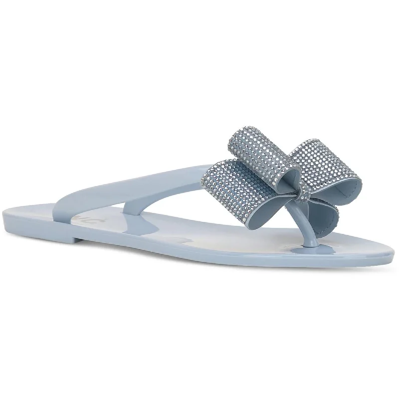 INC Womens Madena Embellished Round Toe Flip-Flops Open - Lacing Derby Look  