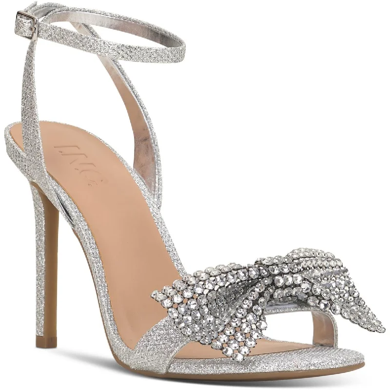 INC Womens Nemmzi Rhinestone Ankle Strap Heels Skateboarding Sneaker Style  
