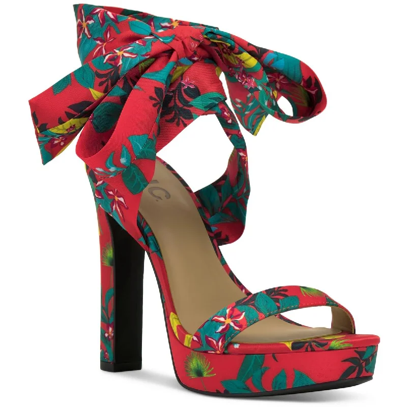 INC Womens Noyar Satin Ankle Tie Platform Sandals Lightweight Tennis Sneaker Look  