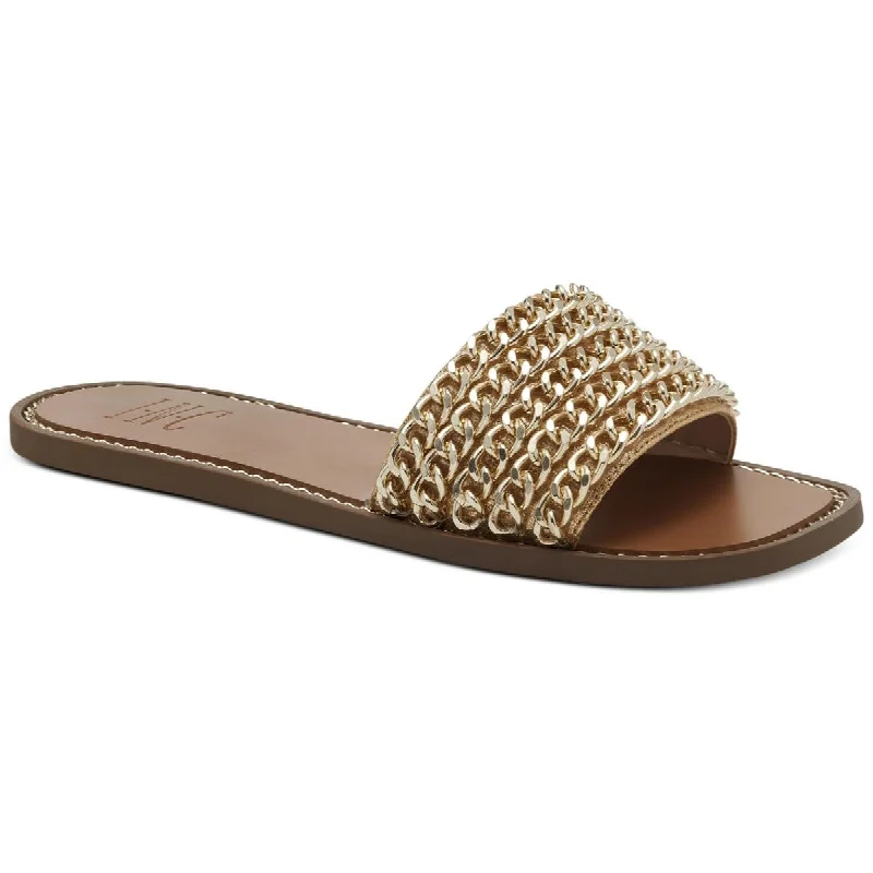 INC Womens Pelle3F Slide Slip On Slide Sandals Embroidered Cowboy Boot Design  