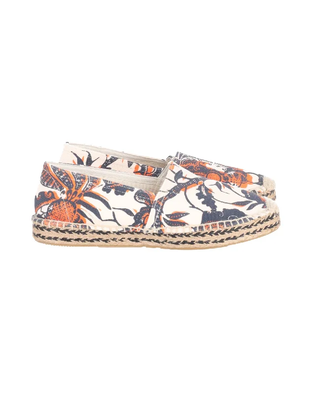 Isabel Marant Etoile Canaee Floral Print Espadrilles in Ecru Canvas Ivy League - Inspired Derby Look 
