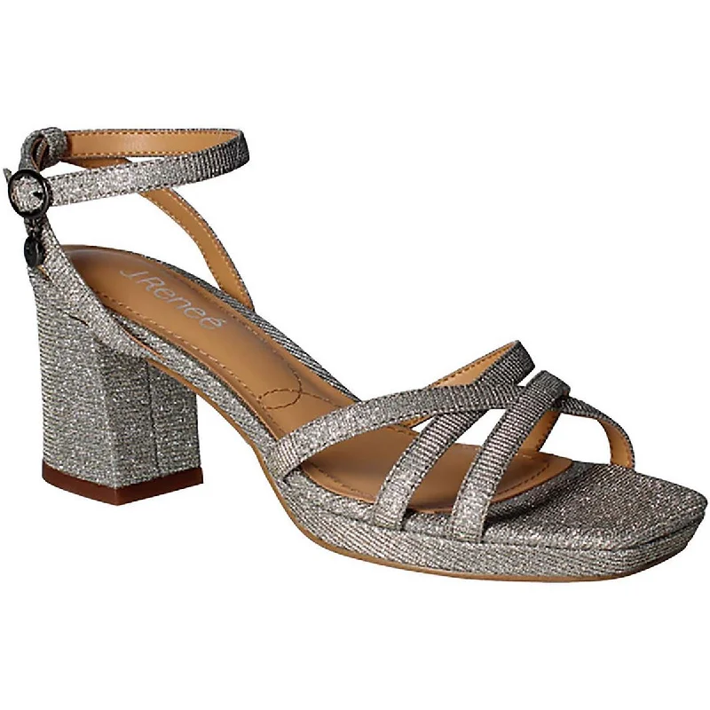 J. Renee Womens Klarson Metallic Ankle Strap Heels Neon - Accent Sneaker Look  