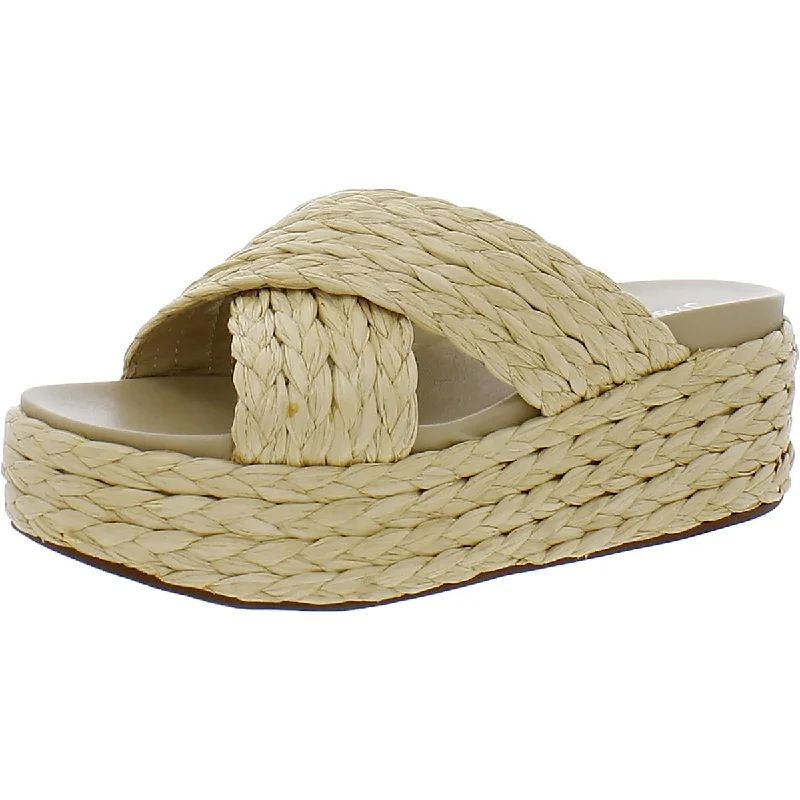 J/Slides Womens Quiver Open Toe Slip On Platform Sandals Patchwork Shoe Aesthetic  