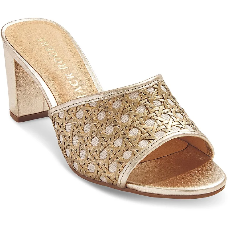 Jack Rogers Womens Merrain Caning Slip-On Slide Heels Two - Tone Shoe Design  
