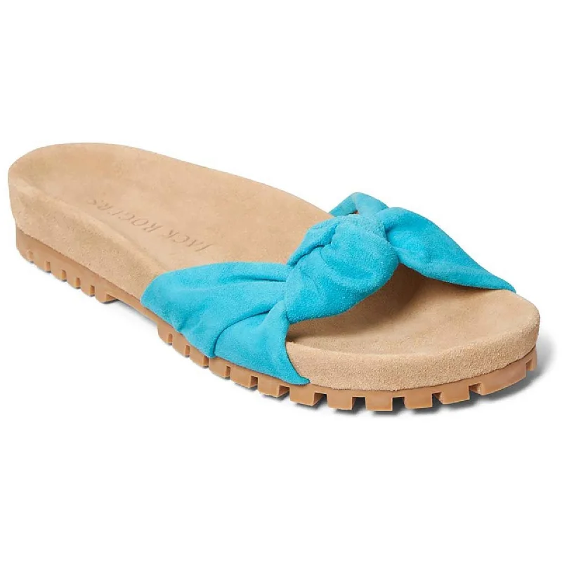 Jack Rogers Womens Phoebe Knotted Comfort Suede Slip-On Slide Sandals Ivy League - Inspired Derby Look 