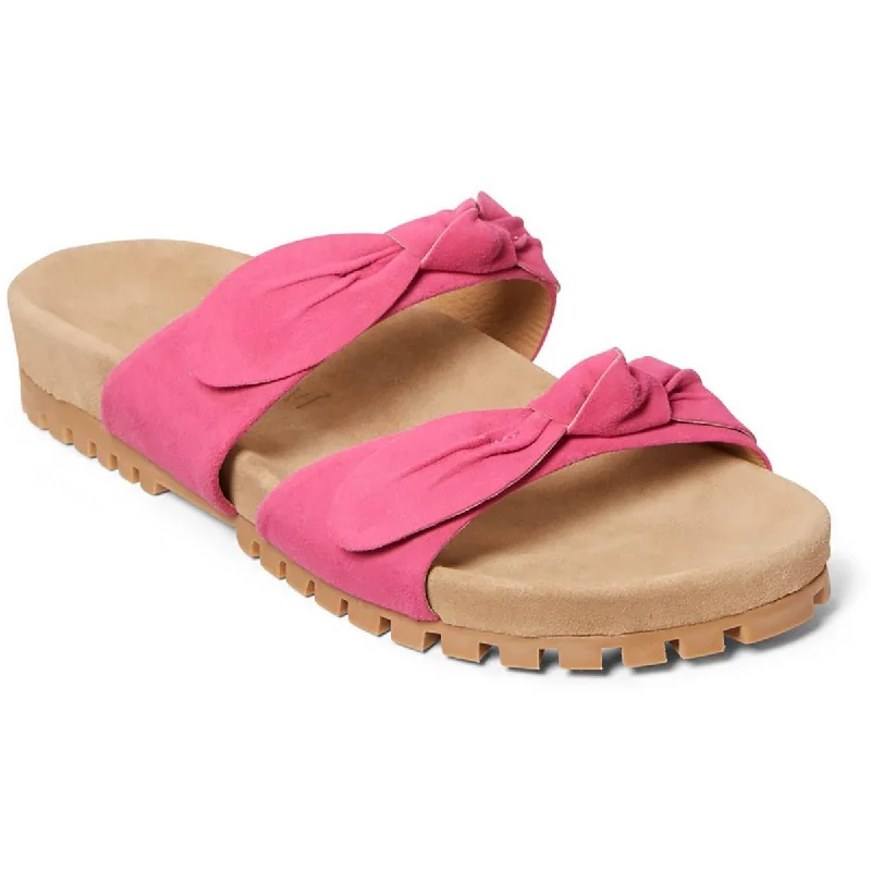 Jack Rogers Womens Rose Double Knot Comfort Sandal Leather Footbed Slide Sandals Victorian - Era Boot Style  