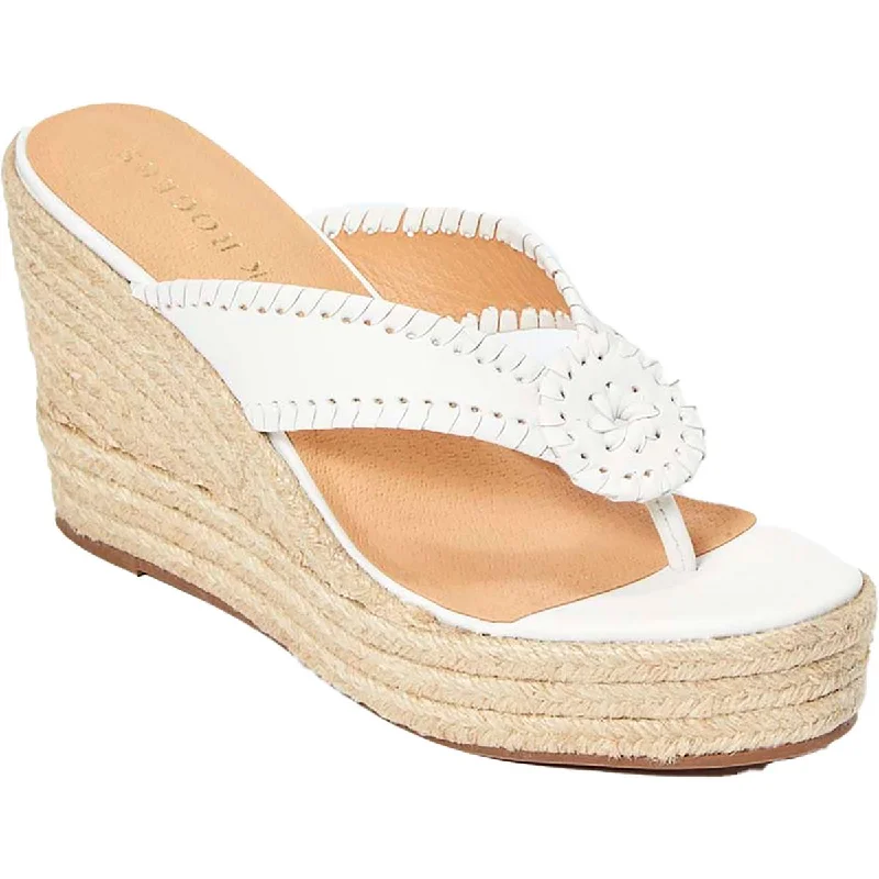 Jack Rogers Womens Rowan Leather Wedge Espadrilles Artisan - Crafted Loafer Style  