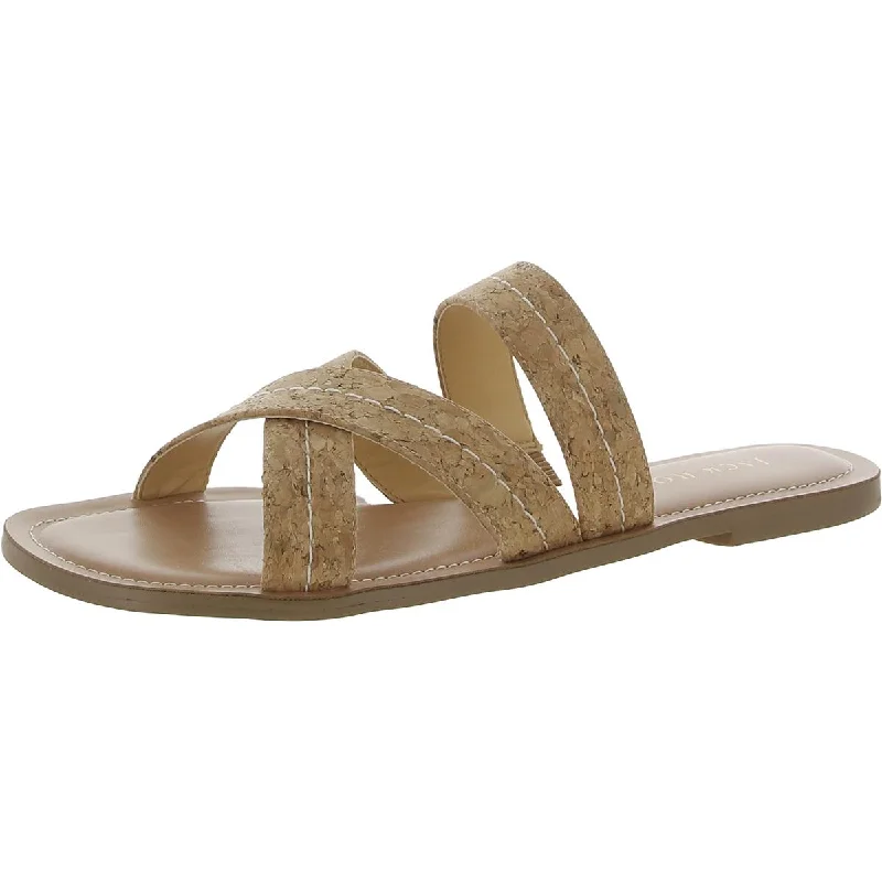 Jack Rogers Womens Sara Stitch Criss-Cross Front Slip-On Slide Sandals Sustainable Shoe Design  