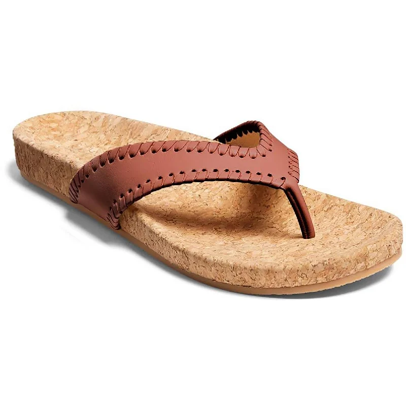 Jack Rogers Womens Thelma Comfort Leather Slip-On Thong Sandals Tech - Inspired Sneaker Look  