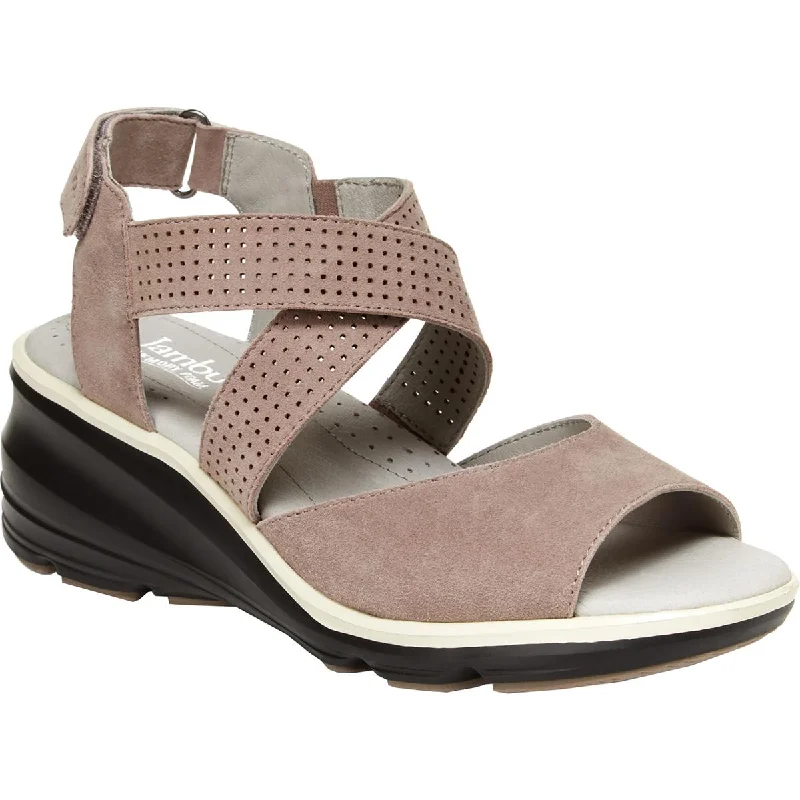 Jambu Womens Lilly Suede Strappy Dress Sandals Casual Loafer Style          