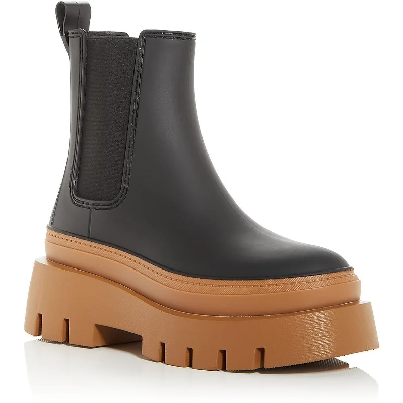 Jeffrey Campbell Womens Rain-Storm Water Resistant Pull On Chelsea Boots Glow - in - the - Dark Shoe Design  