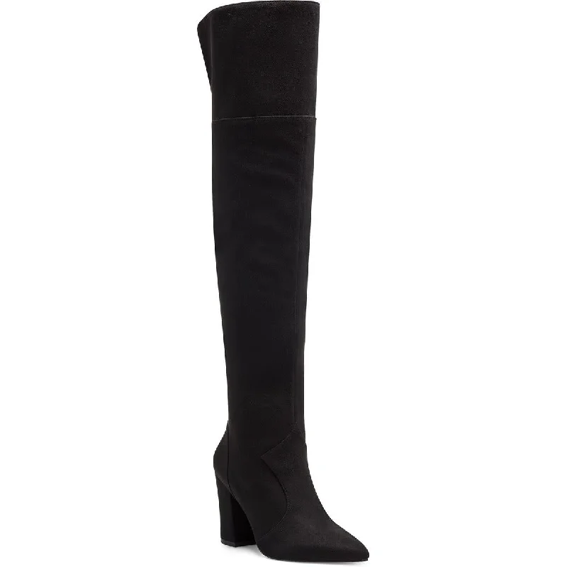 Jessica Simpson Womens Faux Suede Zipper Over-The-Knee Boots Retro Plimsoll Style  